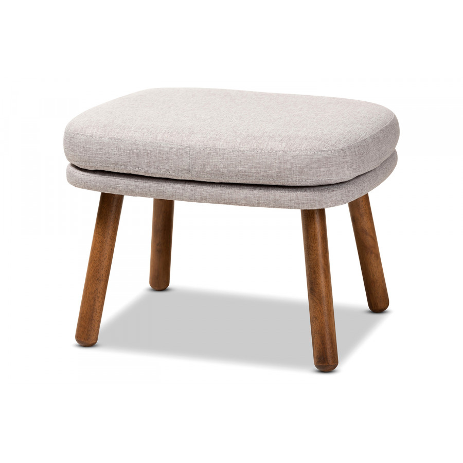 Baxton Lovise Mid-Century Modern Ottoman - Grayish Beige