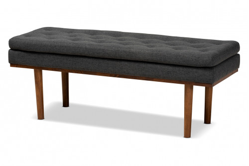 Baxton™ Arne Mid-Century Modern Bench - Dark Gray