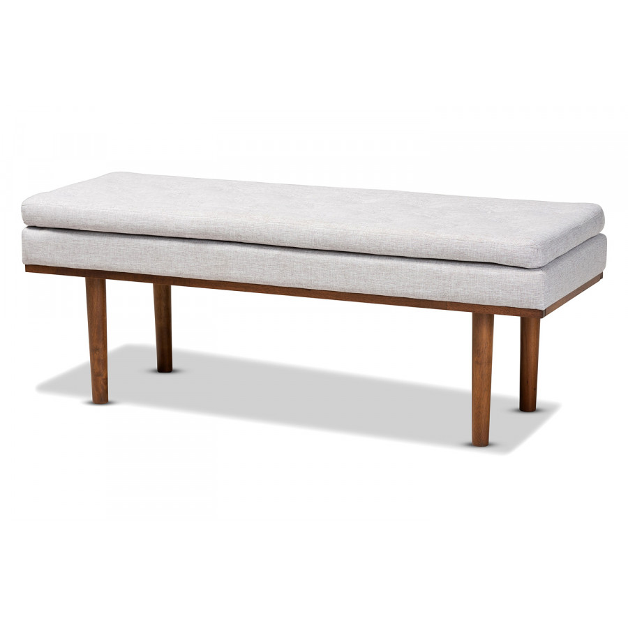 Baxton Arne Mid-Century Modern Bench - Grayish Beige