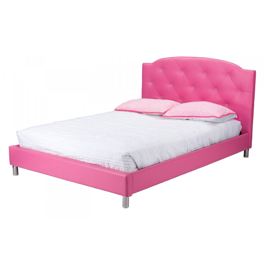 Baxton Canterbury Modern Platform Bed - Hot Pink