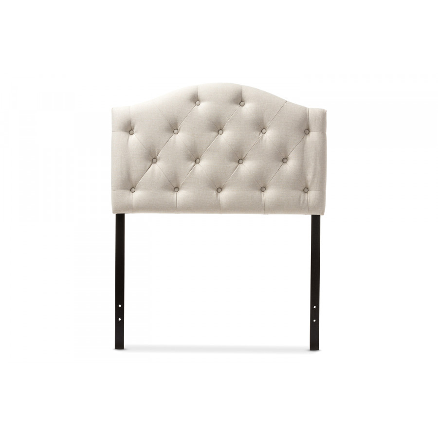 Baxton Myra Modern Scalloped Headboard Twin Size - Light Beige