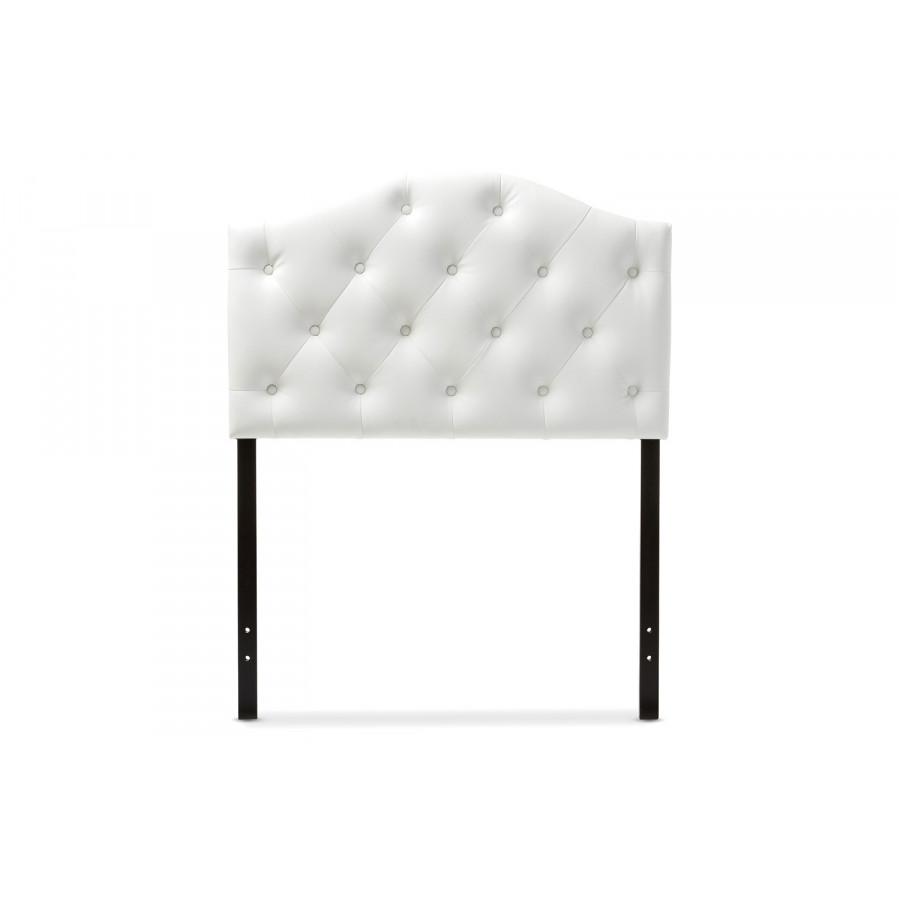 Baxton Myra Modern Scalloped Headboard Twin Size - White