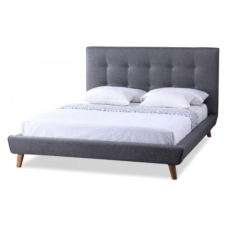 Baxton Jonesy Scandinavian Style Platform Bed - Gray