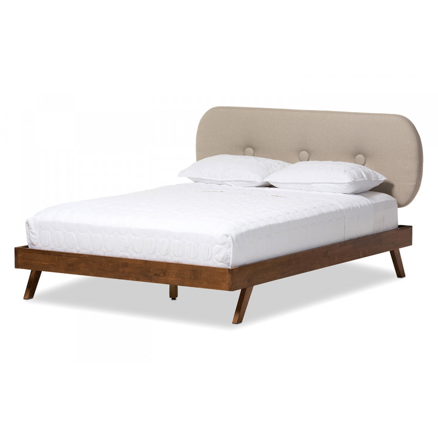 Baxton - Penelope Mid-Century Modern Platform Bed