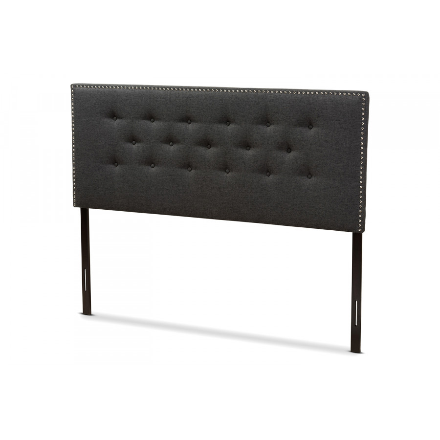Baxton Windsor Modern Headboard King Size - Dark Grey