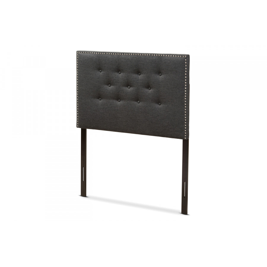 Baxton Windsor Modern Headboard Twin Size - Dark Grey