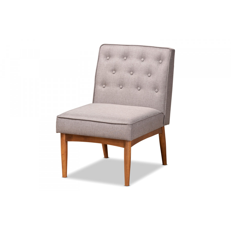 Baxton Riordan Mid-Century Modern Dining Chair - Gray