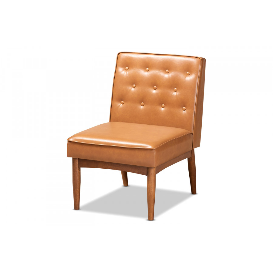 Baxton Riordan Mid-Century Modern Dining Chair - Tan