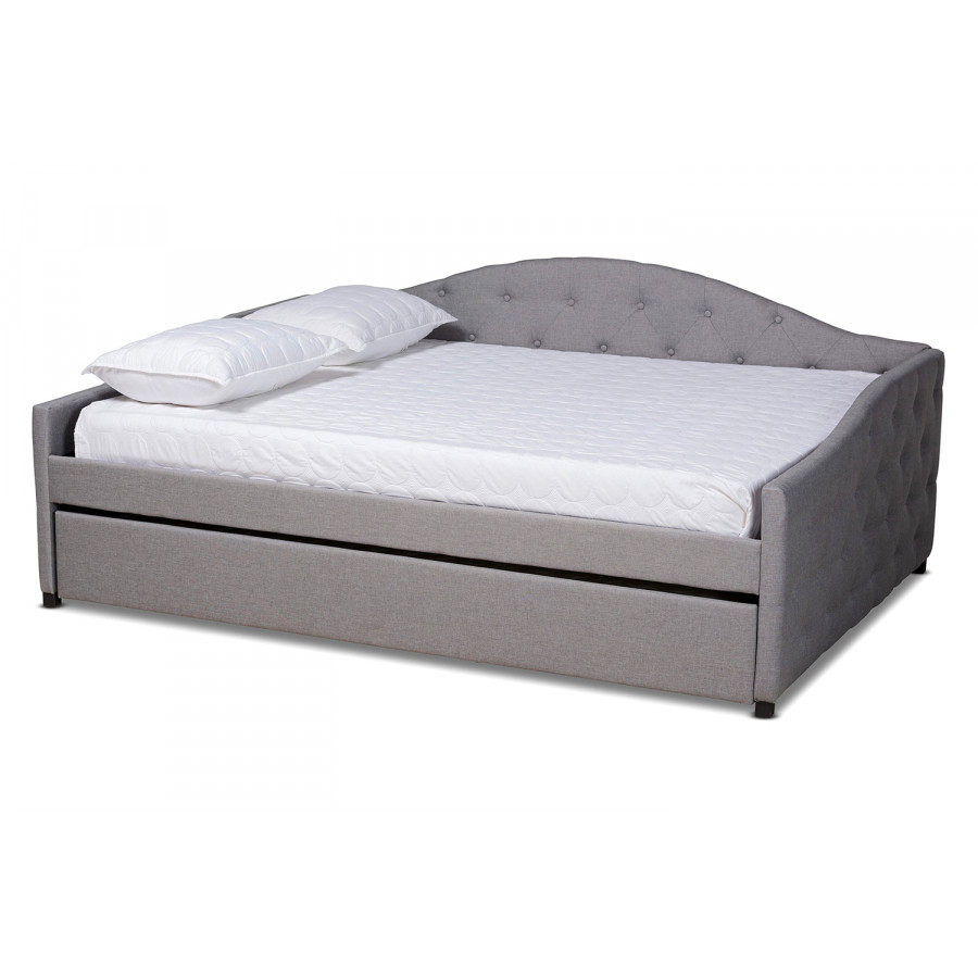 Baxton Becker Modern Full Size Daybed with Trundle - Gray