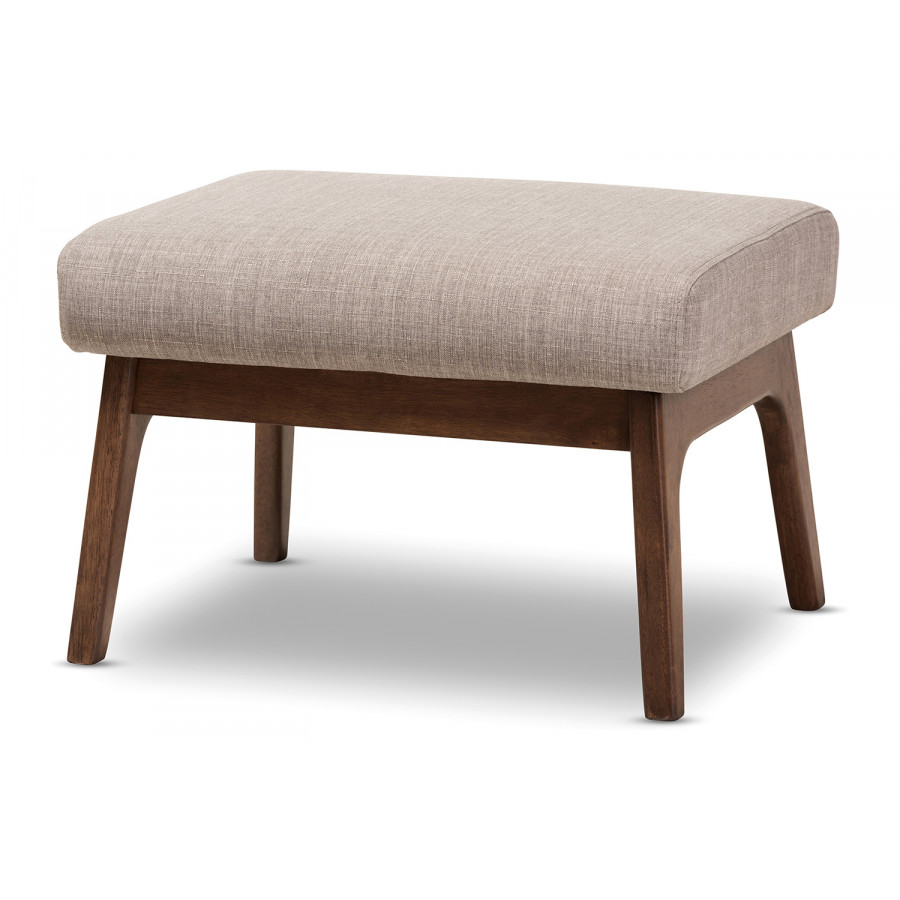 Baxton Bianca Mid-Century Modern Ottoman - Light Gray