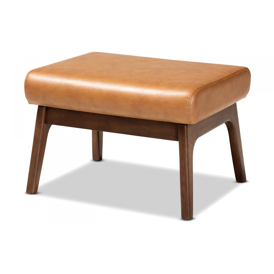 Baxton Bianca Mid-Century Modern Ottoman - Tan