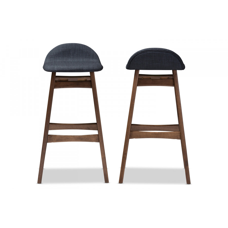 Baxton Bloom Mid-century Retro Modern 30-Inches Bar Stool - Dark Blue