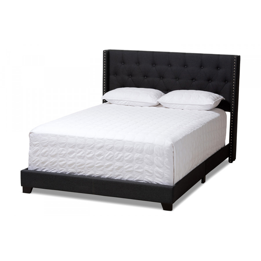Baxton Brady Modern Full Size Bed - Charcoal Gray