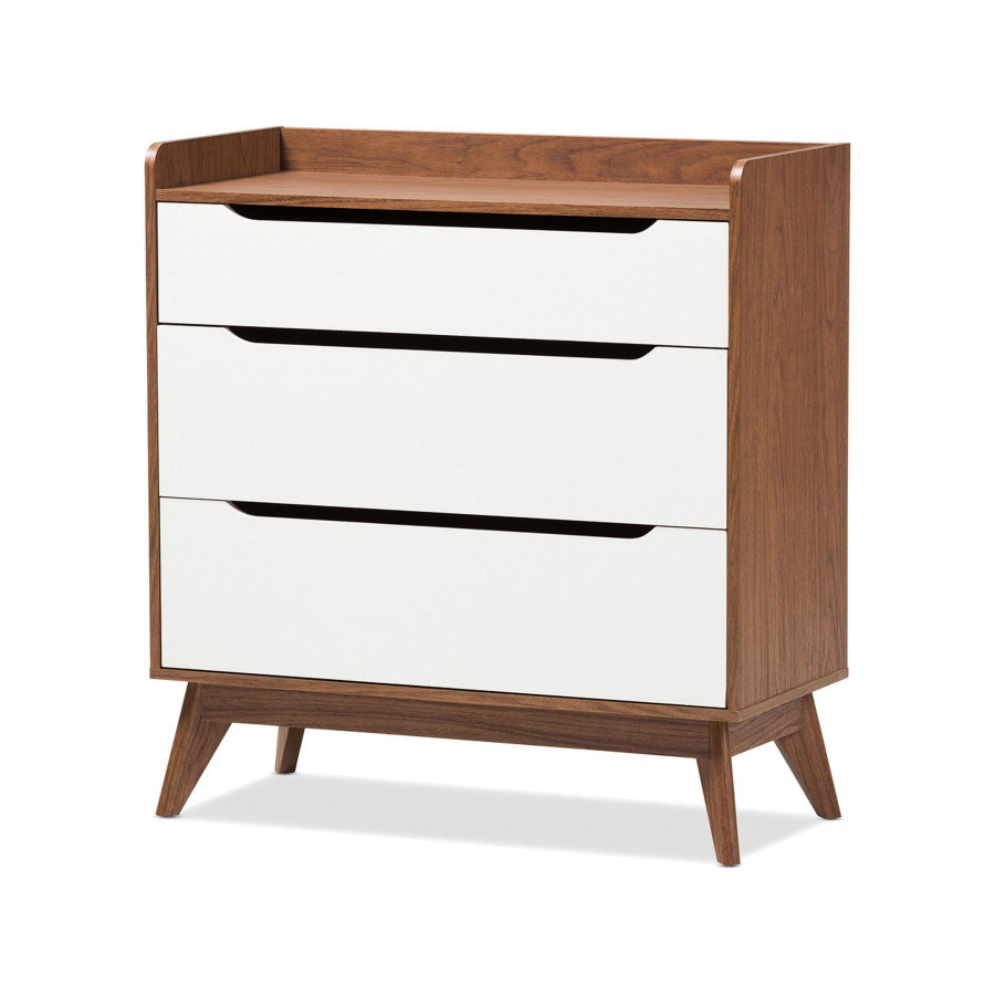 Baxton - Brighton Mid-Century Modern 3-Drawer Storage Chest