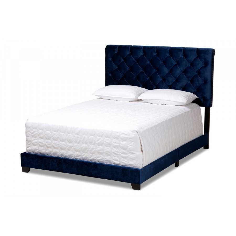 Baxton Candace Full Size Bed - Navy