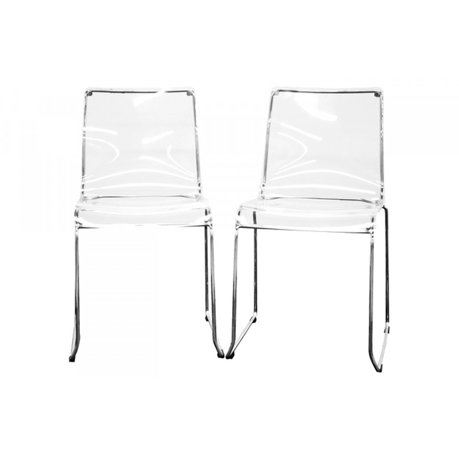 Baxton - Lino Transparent 2-Piece Dining Chair