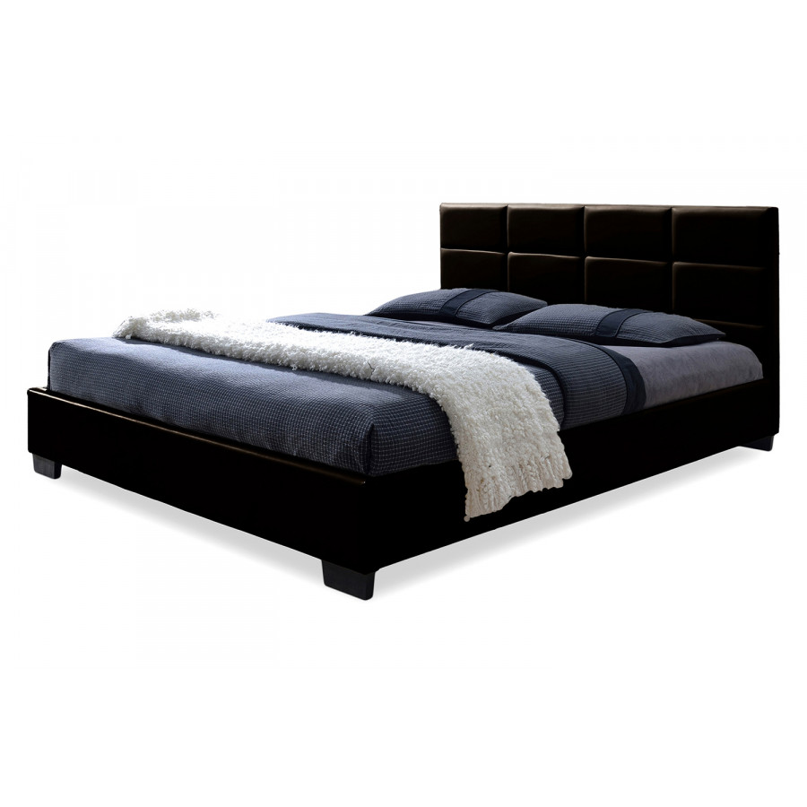 Baxton Vivaldi Modern Queen Size Bed Frame - Dark Brown