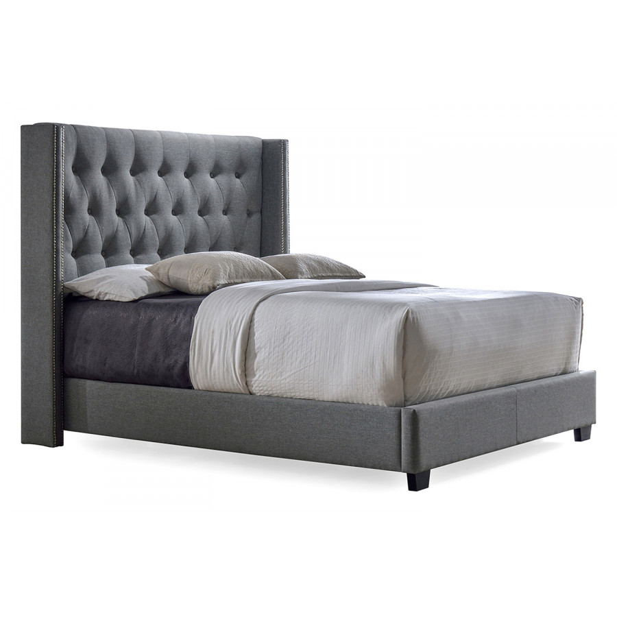 Baxton - Katherine Wingback Bed