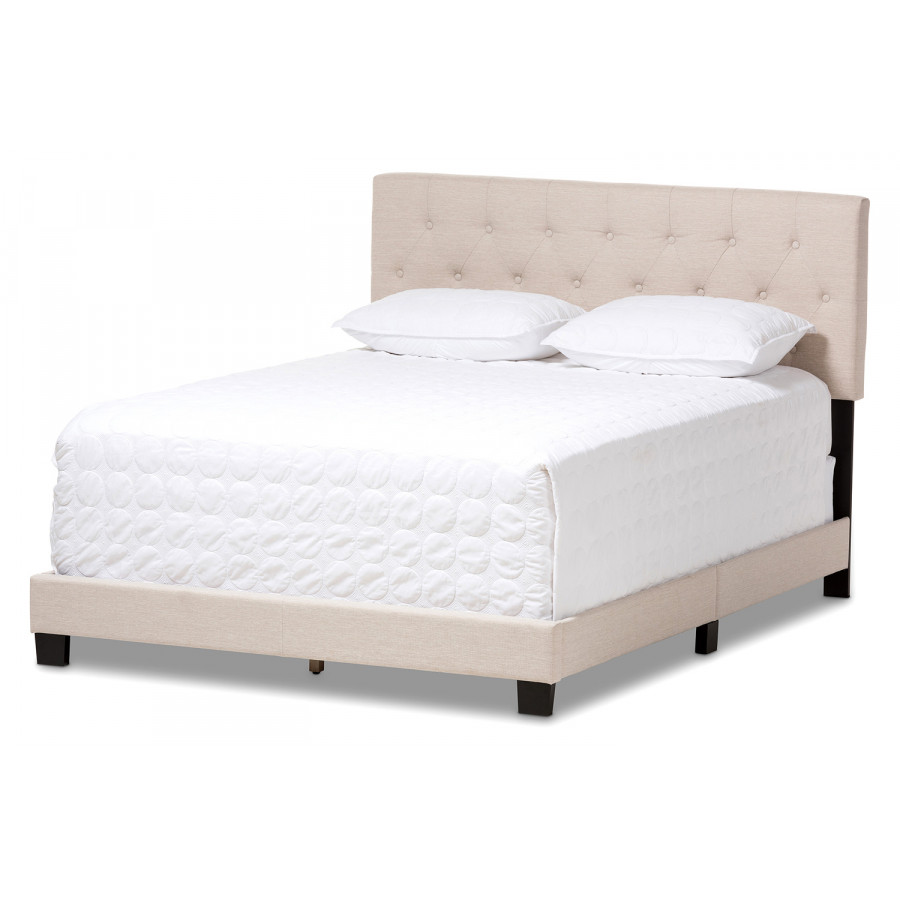 Baxton Cassandra Modern Full Size Bed - Light Beige