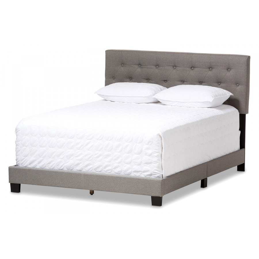 Baxton Cassandra Modern Full Size Bed - Light Gray