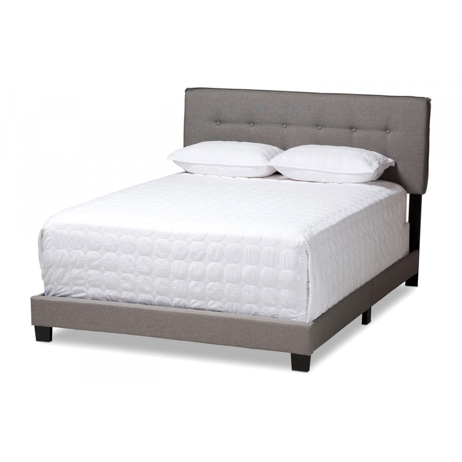 Baxton Audrey Modern Queen Size Bed - Light Gray