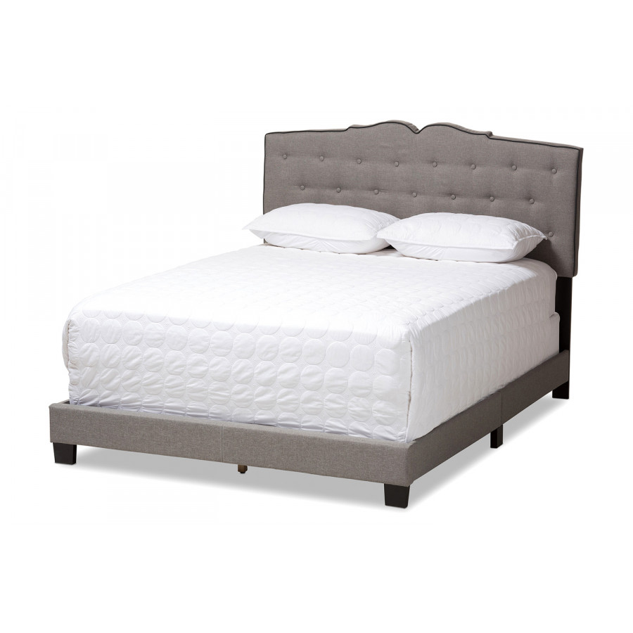 Baxton Vivienne Modern Queen Size Bed - Light Gray