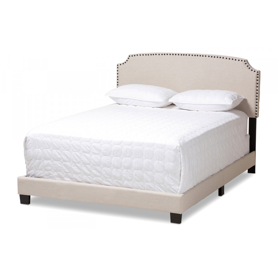 Baxton Odette Modern King Size Bed - Light Beige