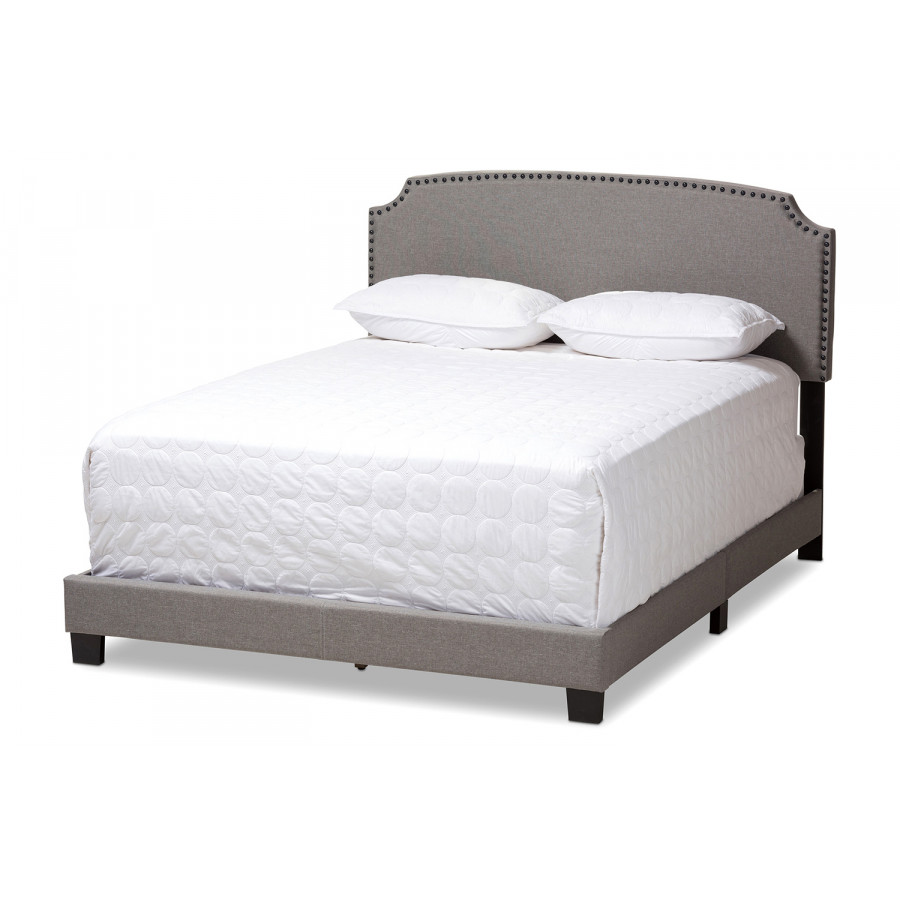 Baxton Odette Modern King Size Bed - Light Gray