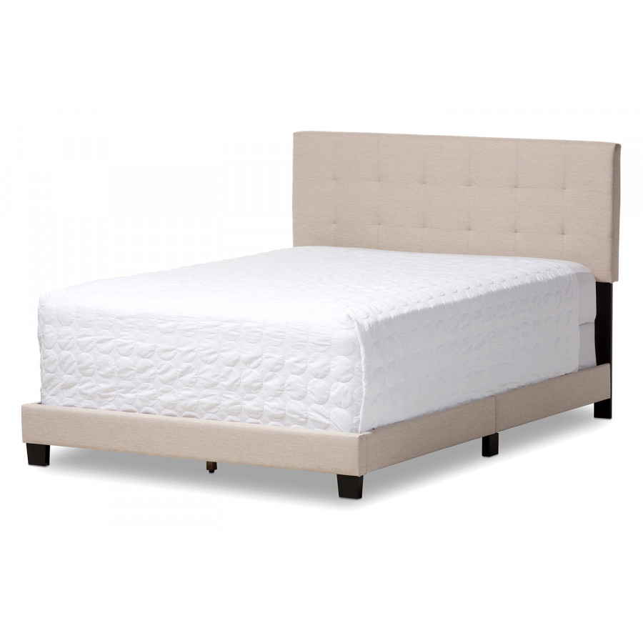 Baxton Brookfield Modern Queen Size Bed - Beige