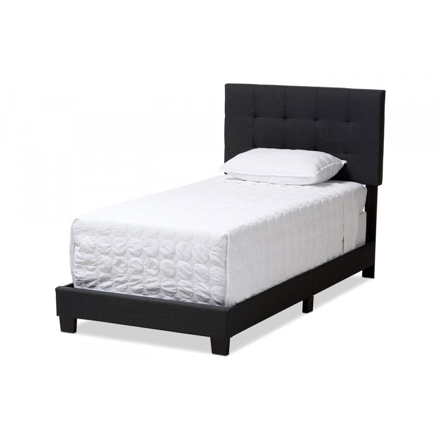 Baxton Brookfield Modern Twin Size Bed - Choral Gray