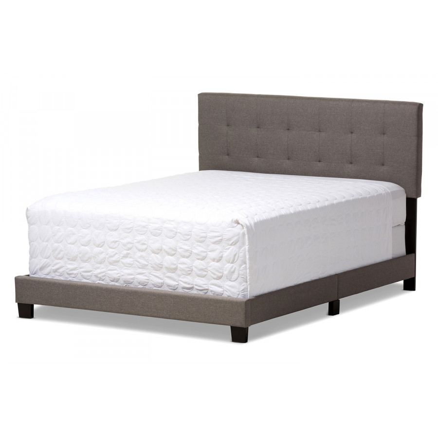 Baxton Brookfield Modern King Size Bed - Gray
