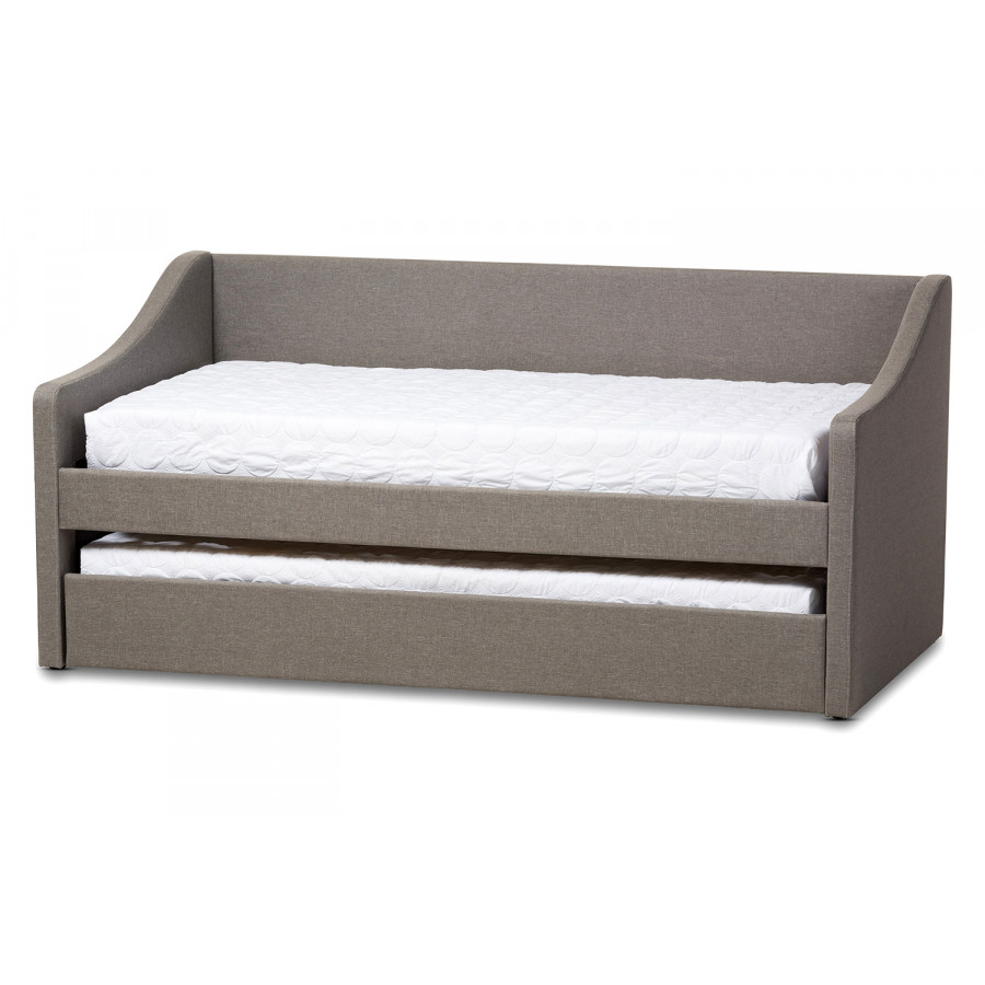 Baxton Barnstorm Modern Daybed with Guest Trundle Bed - Gray