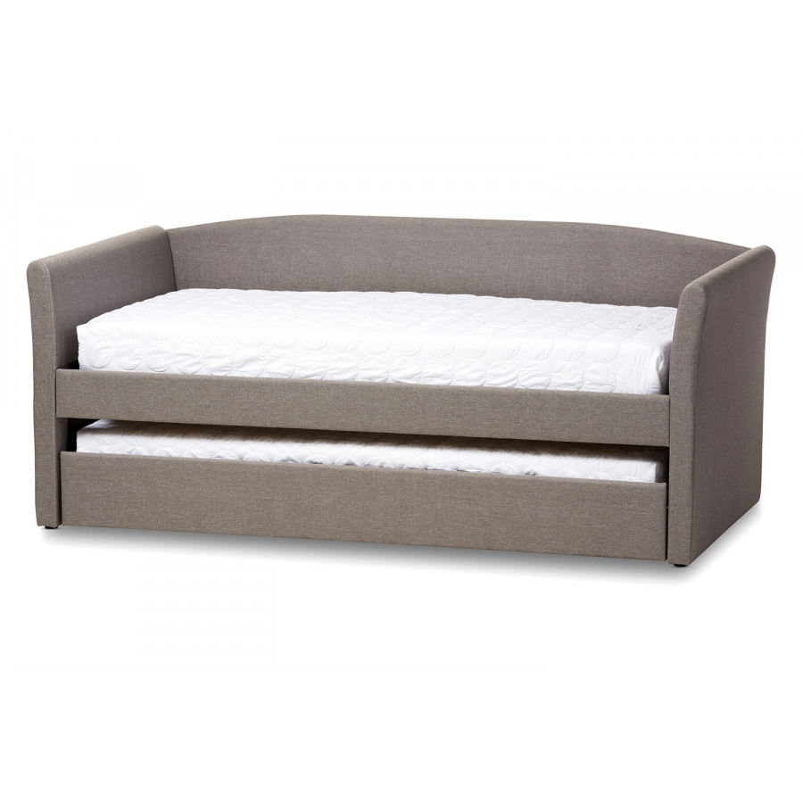 Baxton Camino Modern Daybed with Guest Trundle Bed - Gray