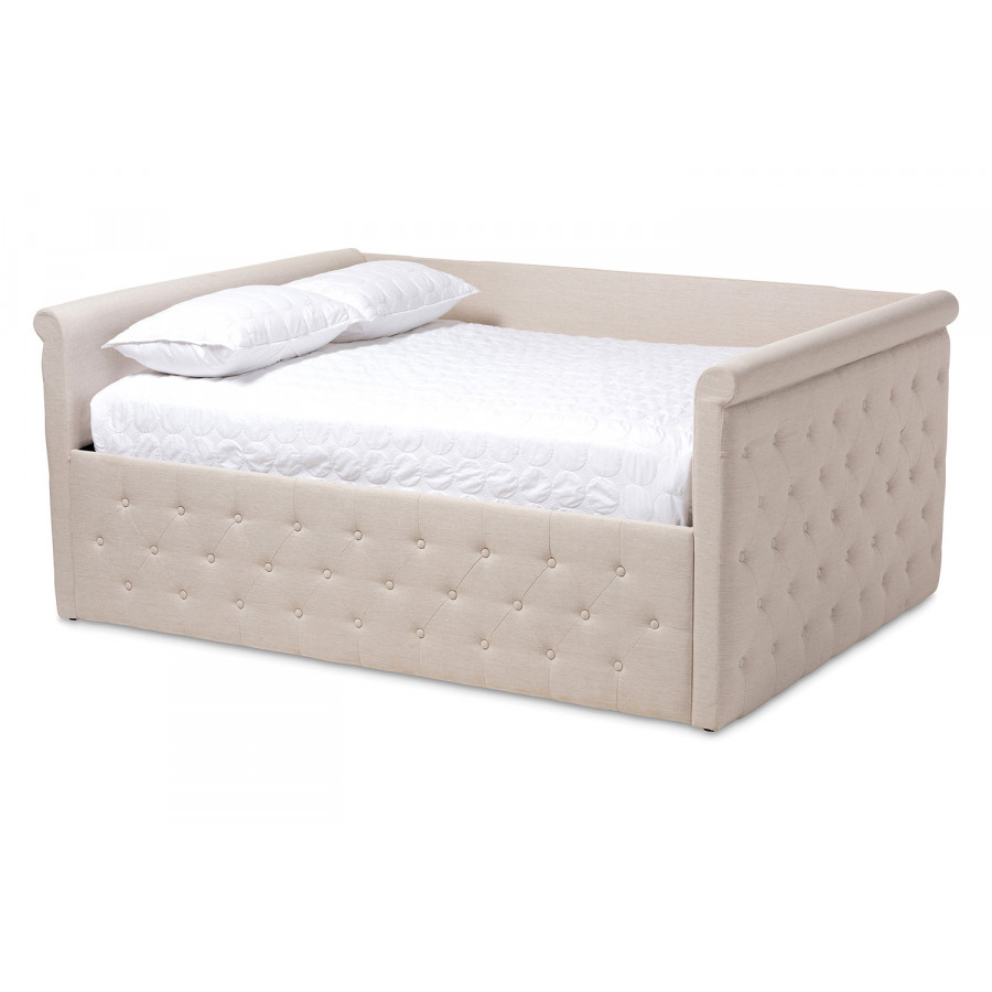 Baxton Amaya Modern Full Size Daybed - Light Beige