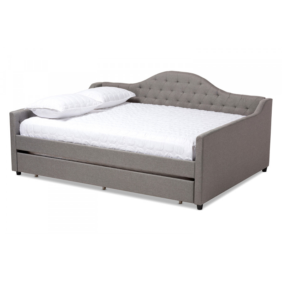 Baxton Eliza Modern Full Size Daybed with Trundle - Gray