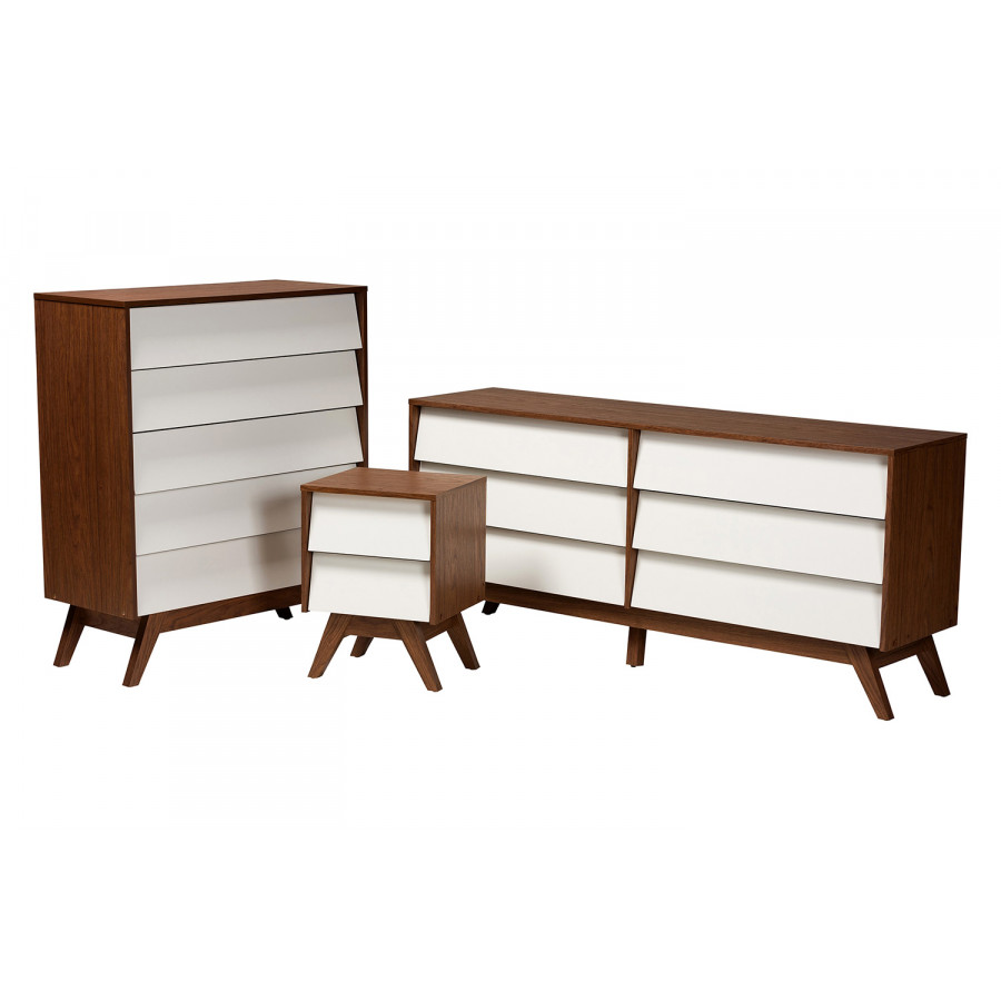 Baxton - Hildon Mid-Century Modern 3-Piece Storage Set