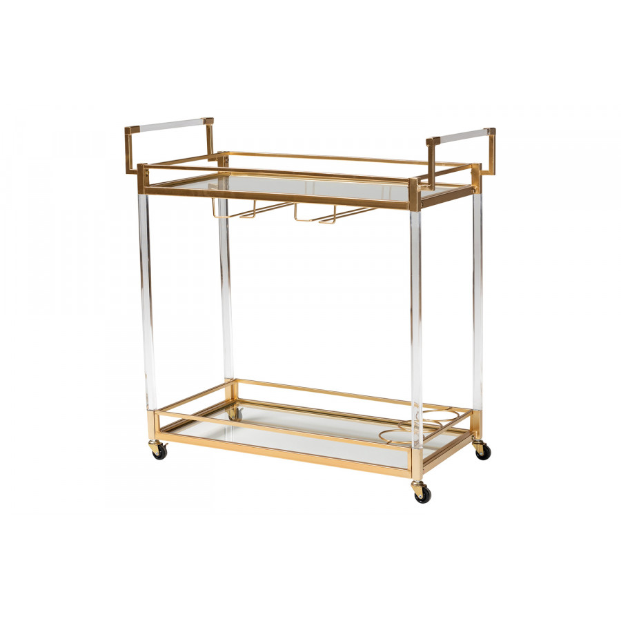 Baxton - Savannah Contemporary Glam Wine Cart