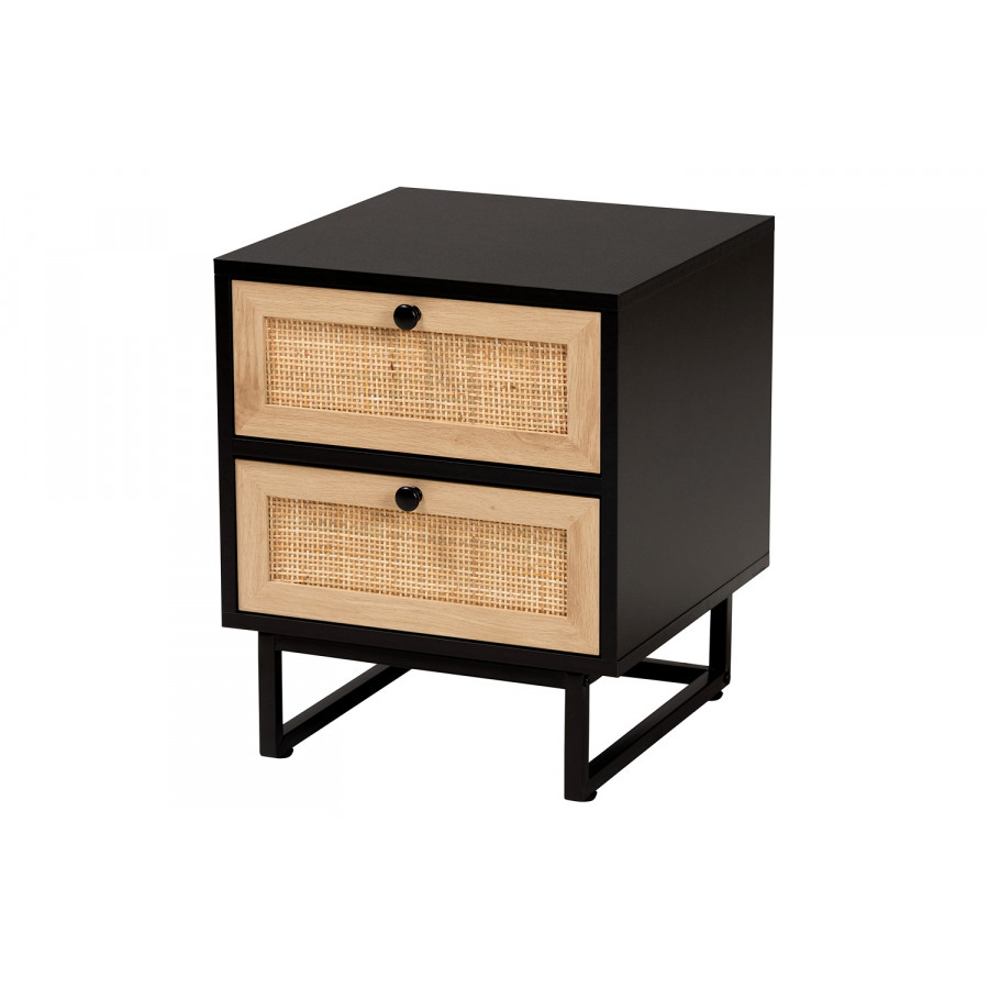 Baxton - Declan Mid-Century Modern 2-Drawer End Table