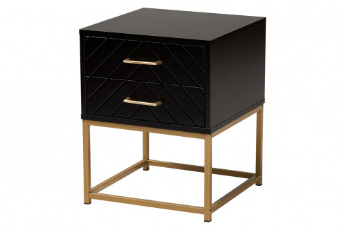 Baxton™ - Inaya Contemporary Glam 2-Drawer End Table