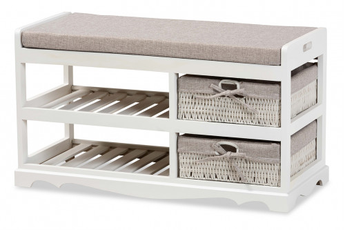 Baxton™ - Dalair Modern Storage Bench with Baskets