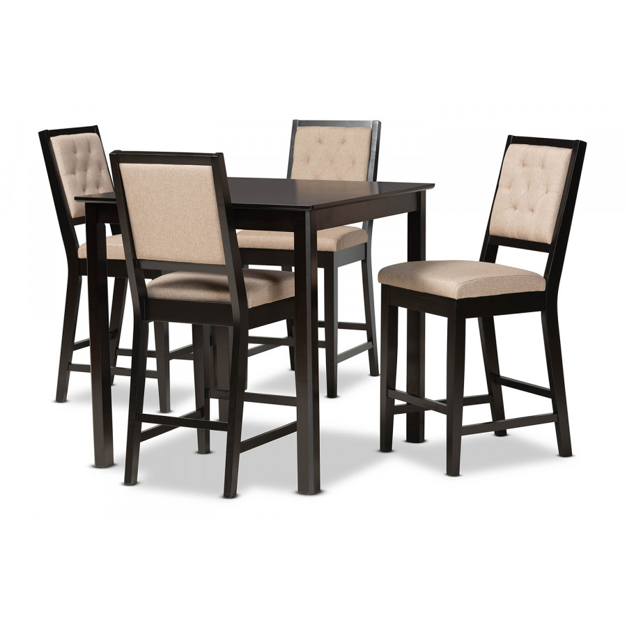 Baxton - Gideon Modern 5-Piece Pub Set