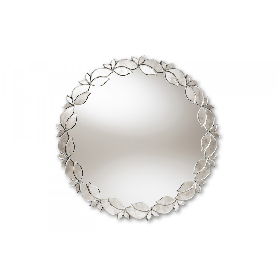 Baxton - Luiza Modern Leaf Accent Wall Mirror