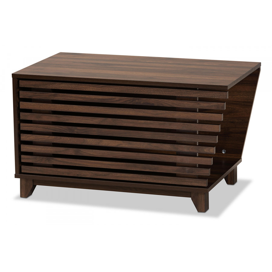 Baxton Eckhart Modern Cat Litter Box Cover House - Walnut Brown