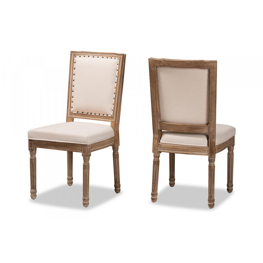 Baxton Louane 2-Piece Dining Chair Set - Beige