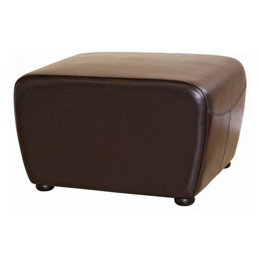 Baxton Ottoman with Rounded Sides - Dark Brown