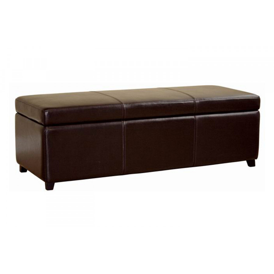 Baxton Storage Bench Ottoman - With Stitching