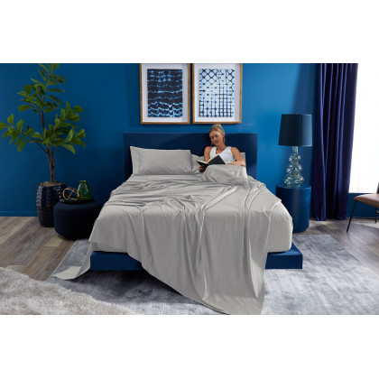 Bedgear Basic Sheet Set - Light Gray, Twin Size