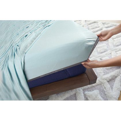 Bedgear Hyper-Linen Sheet Set - Misty Blue, Queen Size