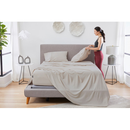 Bedgear Hyper-Linen Sheet Set - Medium Beige, Queen Size
