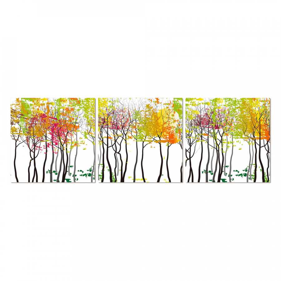 Bellini - 3 Piece Acrylic Panel Picture of Forest In The Falls in Multi-Color
